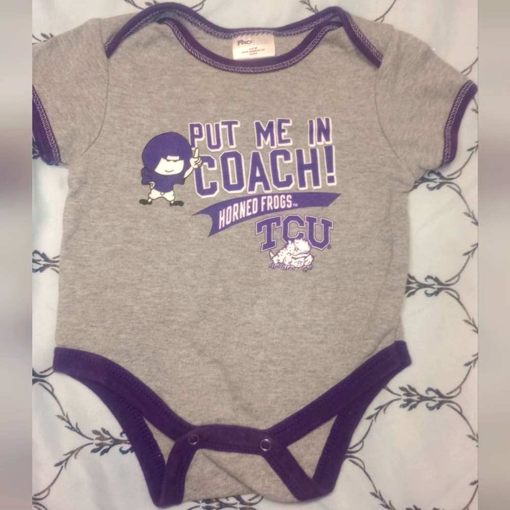 TCU Football Onesie 6-9 Months New Without Tags Pro Edge